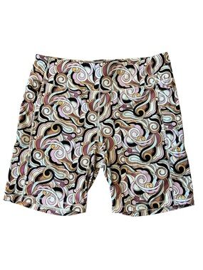Kensie Woman’s  Swirl Print Athletic Shorts - Pink, Black, Tan 3X NWOT